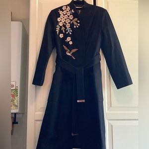 Ted Baker London Black Embroidered Coat